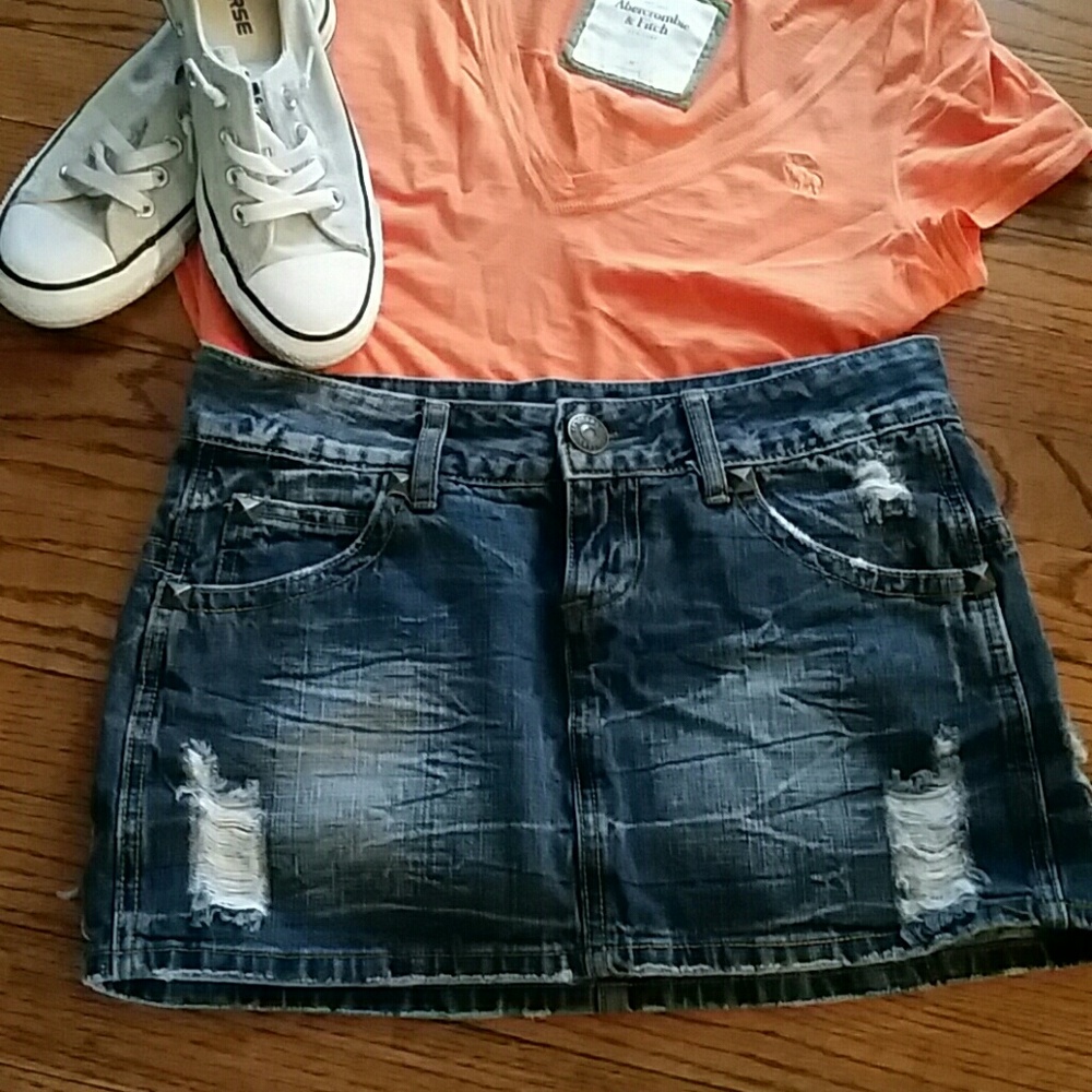 ZCO Destroyed Jean Skirt
